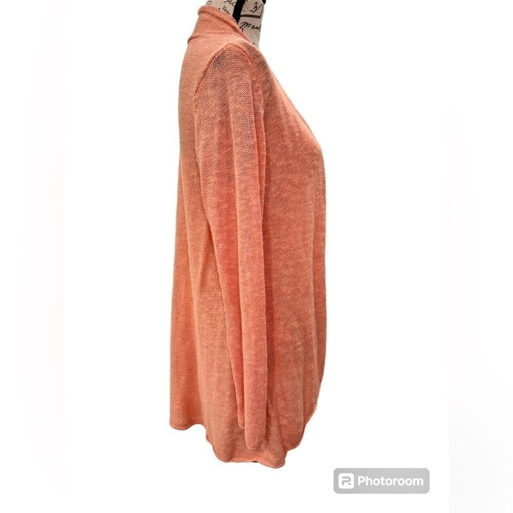 Eileen Fisher Linen Blend Open Front Cardigan Womens Size Small Coral - Picture 4 of 12